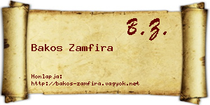 Bakos Zamfira névjegykártya