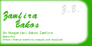 zamfira bakos business card